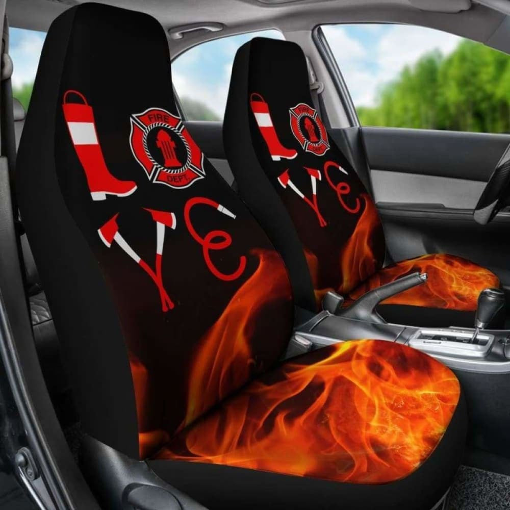Love Firefighter Car Seat Covers