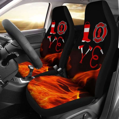 Love Firefighter Car Seat Covers