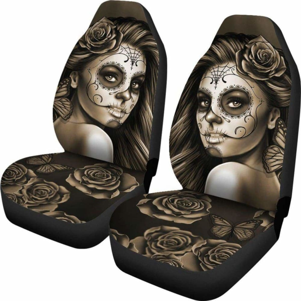 Calavera Girl - Sepia - Car Seat Covers