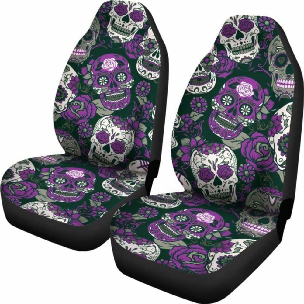 Gretta Skully Car Seat Covers - Sugar Skull - Purple