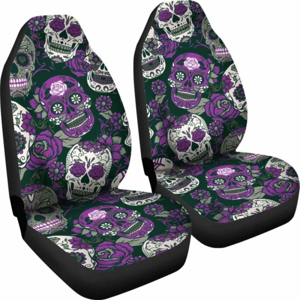 Gretta Skully Car Seat Covers - Sugar Skull - Purple