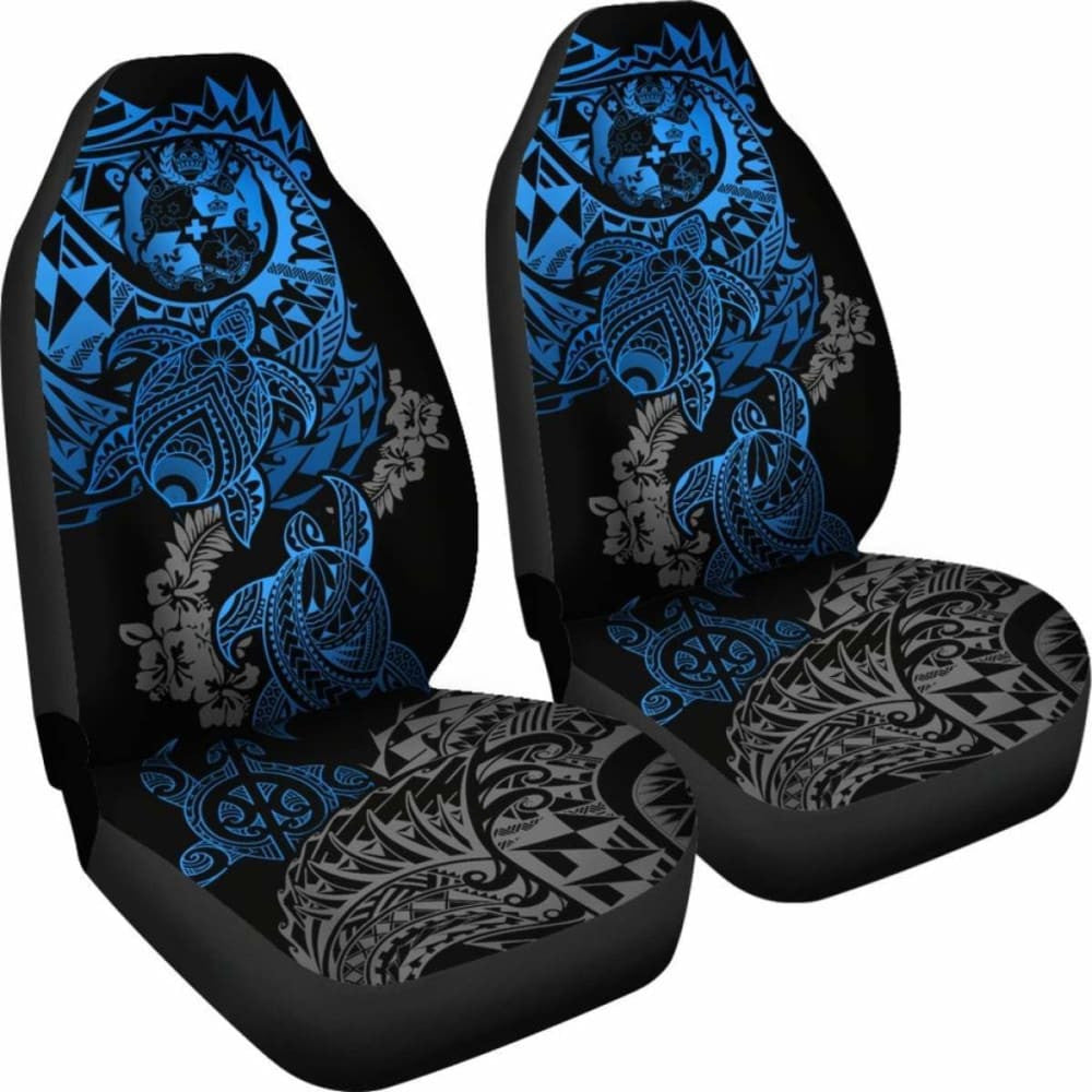 Tonga Polynesian Car Seat Covers - Blue Turtle Flowing - Amazing