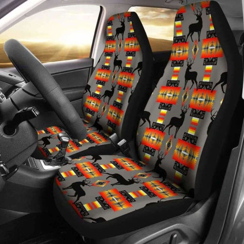 Deer Gray Set of Car Seat Covers Awesome
