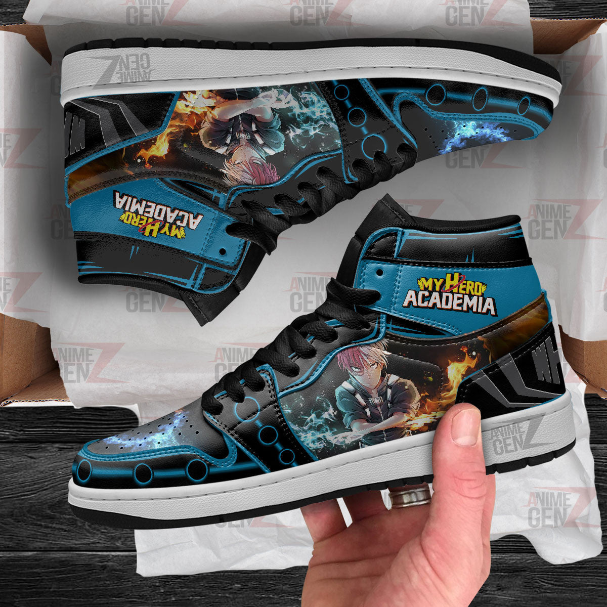 Musketeers Todoroki Shouto JD Sneakers Custom Anime My Hero Academia Shoes