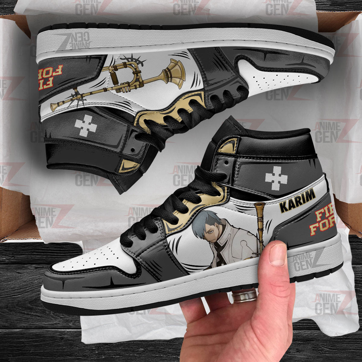 JD Sneakers Fire Force Karim Fulham Custom Anime Shoes
