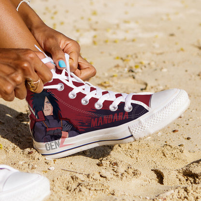 Naruto Madara High Top Shoes Custom Anime Shoes