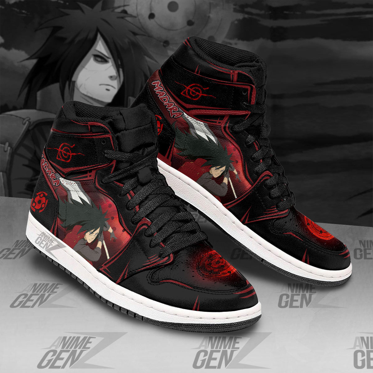 Naruto Madara Uchiha JD Sneakers Custom Anime Shoes