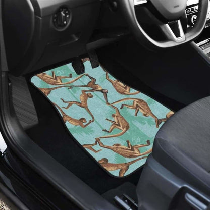 Monkey Palm Tree Background Front And Back Car Mats