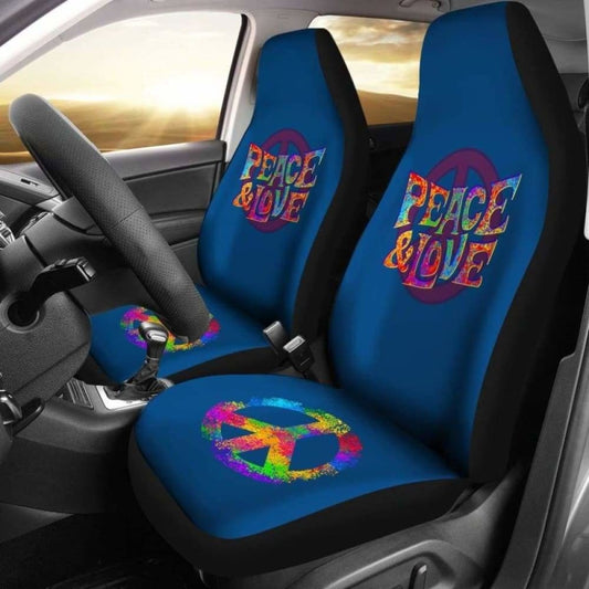 Colorful Peace & Love Car Seat Covers