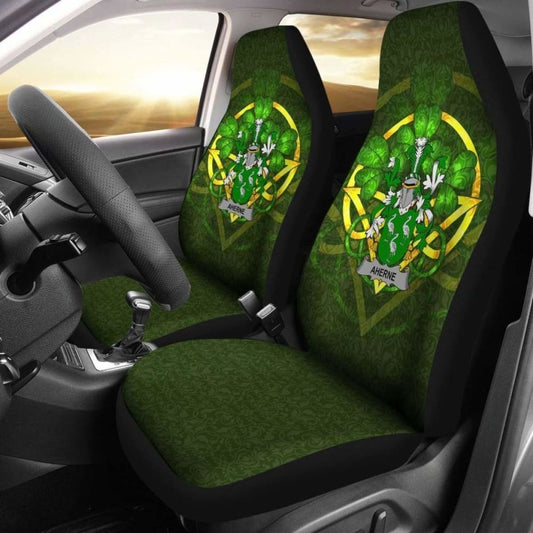 Aherne Or Mulhern \bIreland Car Seat Cover Celtic Shamrock ( Set Of Two)
