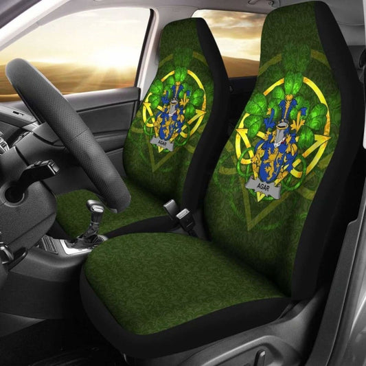 Agar \bIreland Car Seat Cover Celtic Shamrock ( Set Of Two)
