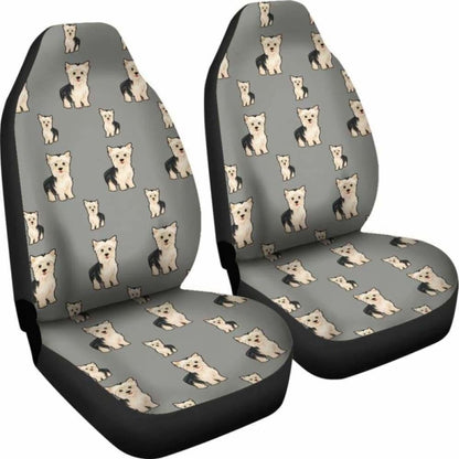 Yorkie Car Seat Cover Grey