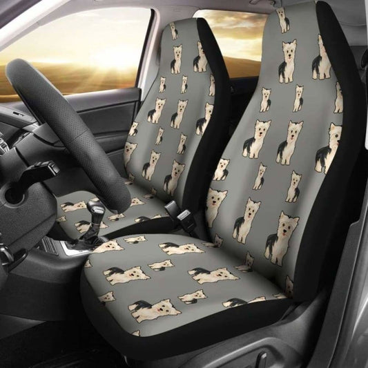 Yorkie Car Seat Cover Grey