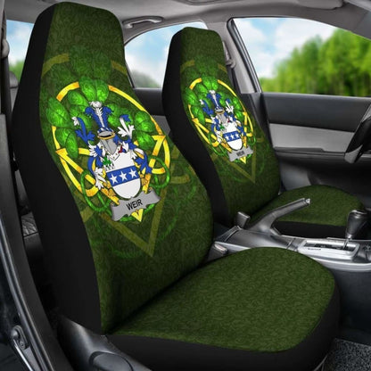 Weir Or Mcweir \bIreland Car Seat Cover Celtic Shamrock ( Set Of Two)