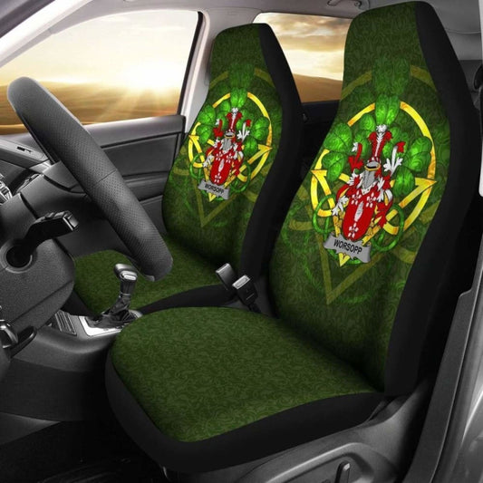 Worsopp \bIreland Car Seat Cover Celtic Shamrock ( Set Of Two)