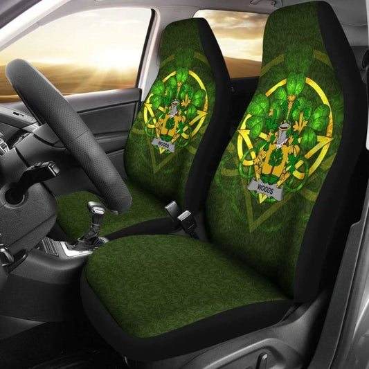 Woods \bIreland Car Seat Cover Celtic Shamrock ( Set Of Two)