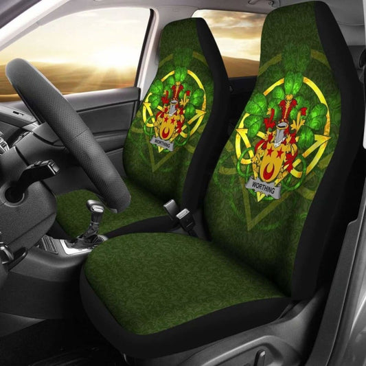 Worthing \bIreland Car Seat Cover Celtic Shamrock ( Set Of Two)