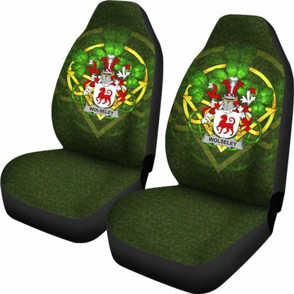 Wolseley \bIreland Car Seat Cover Celtic Shamrock ( Set Of Two)