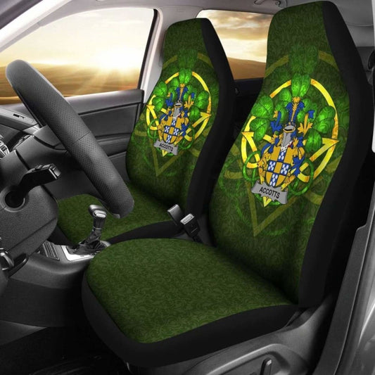 Accotts \bIreland Car Seat Cover Celtic Shamrock ( Set Of Two)