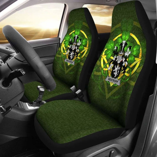 Westropp \bIreland Car Seat Cover Celtic Shamrock ( Set Of Two)