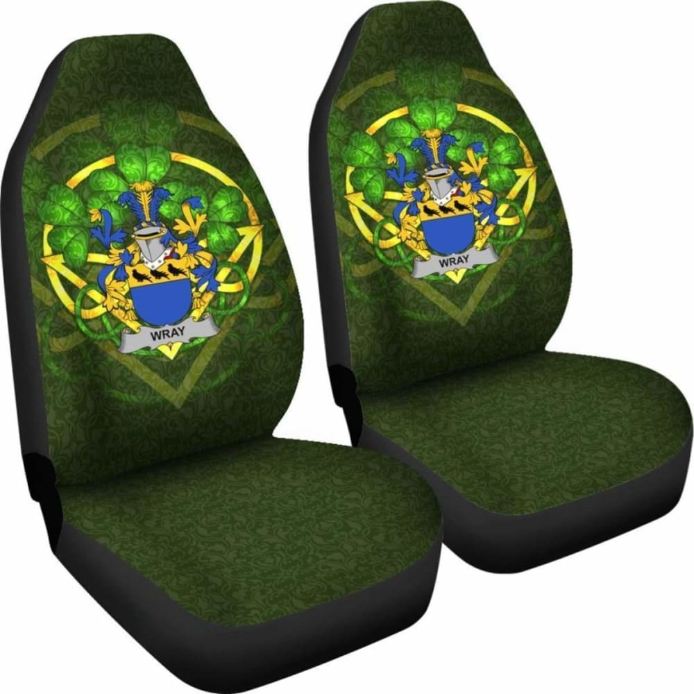 Wray \bIreland Car Seat Cover Celtic Shamrock ( Set Of Two)