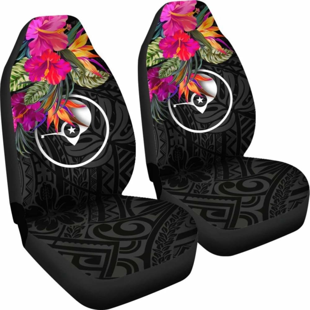 Yap Car Seat Covers - Polynesian Hibiscus Pattern -