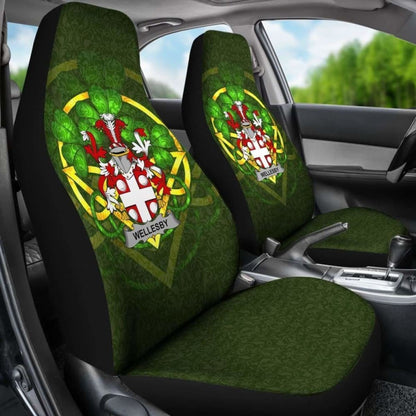 Wellesby \bIreland Car Seat Cover Celtic Shamrock ( Set Of Two)