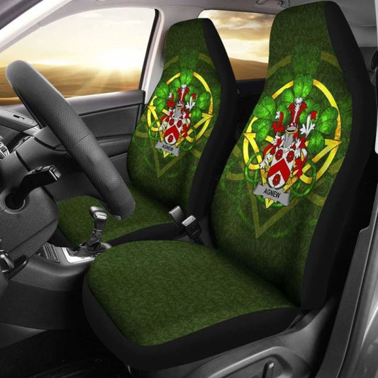 Agnew \bIreland Car Seat Cover Celtic Shamrock ( Set Of Two)