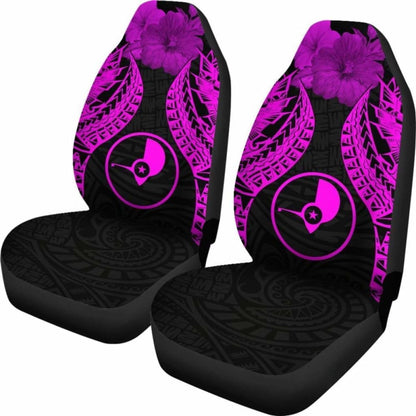 Yap Polynesian Car Seat Covers Pride Seal And Hibiscus Pink -