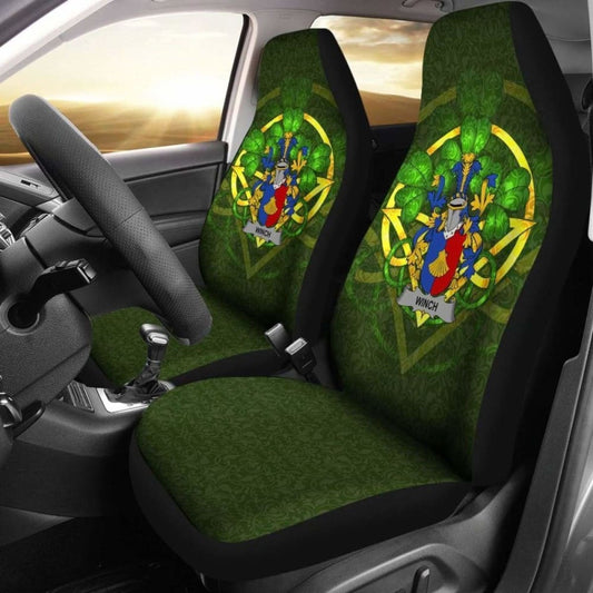 Winch \bIreland Car Seat Cover Celtic Shamrock ( Set Of Two)