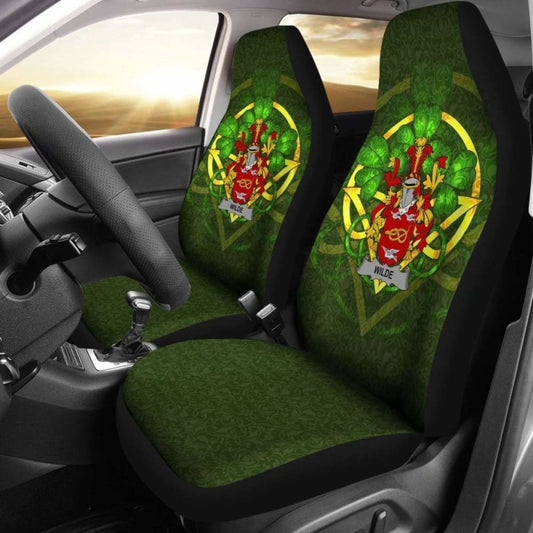 Wilde \bIreland Car Seat Cover Celtic Shamrock ( Set Of Two)