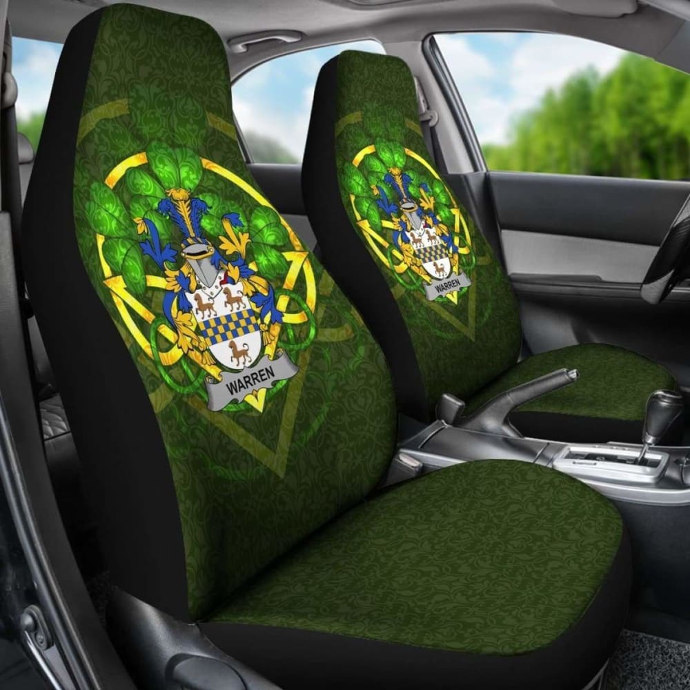 Warren \bIreland Car Seat Cover Celtic Shamrock ( Set Of Two)