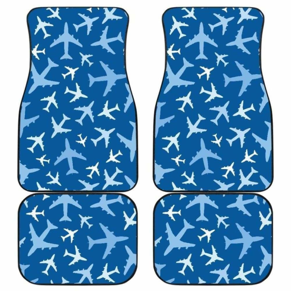 Airplane Pattern In The Sky Front And Back Car Mats