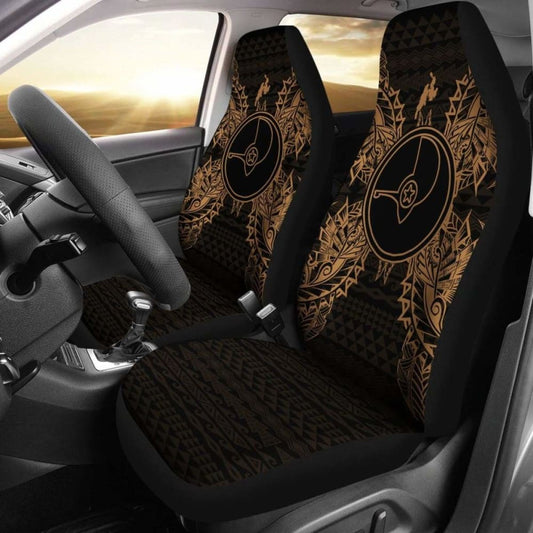 Yap Car Seat Cover - Yap Flag Map Gold -