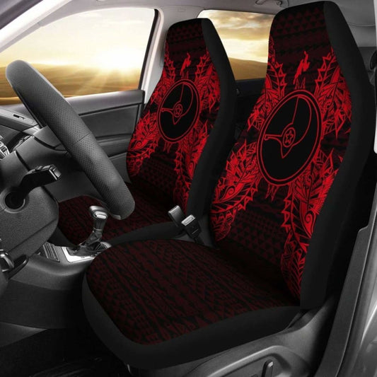 Yap Car Seat Cover - Yap Flag Map Red -