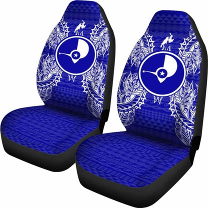 Yap Car Seat Cover - Yap Flag Map Blue -