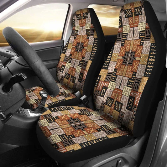 African Car Seat Covers Art Pattern -