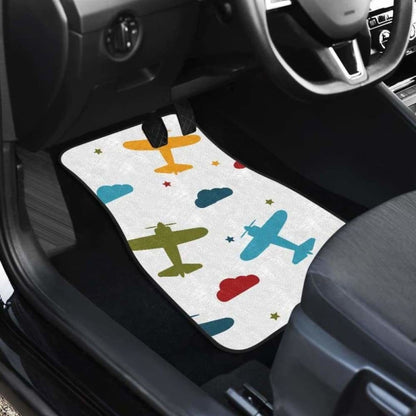 Airplane Star Cloud Colorful Front And Back Car Mats