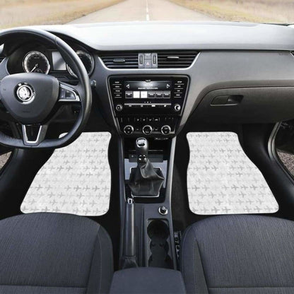 Airplane Print Pattern Front And Back Car Mats
