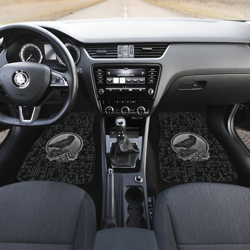 Amazing Viking Odin Raven Floral Rune Symbols Car Floor Mats