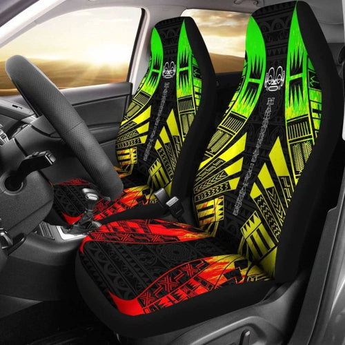 Marquesas Islands Car Seat Covers - Marquesas Islands Tiki Face Polynesian Tattoo Reggae -