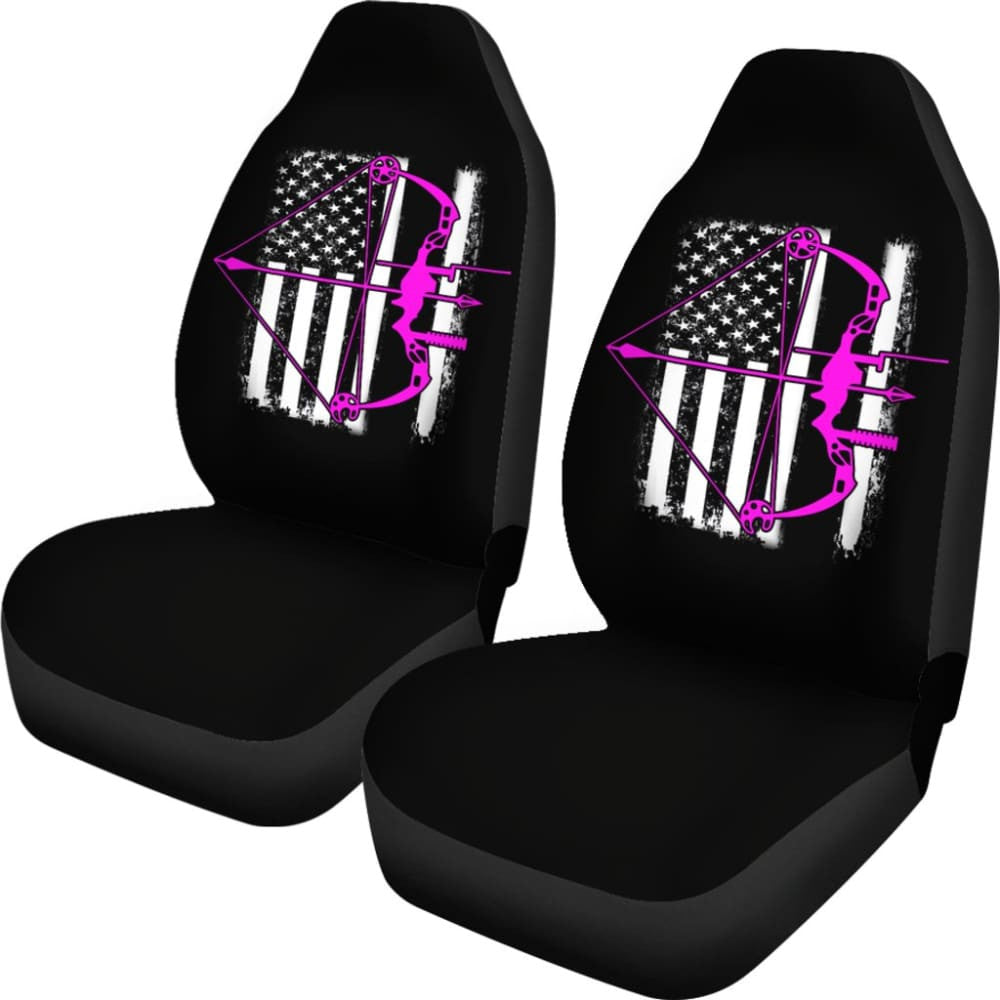 Pink Bow Hunter Flag Car Seat Covers Amazing Gift Ideas