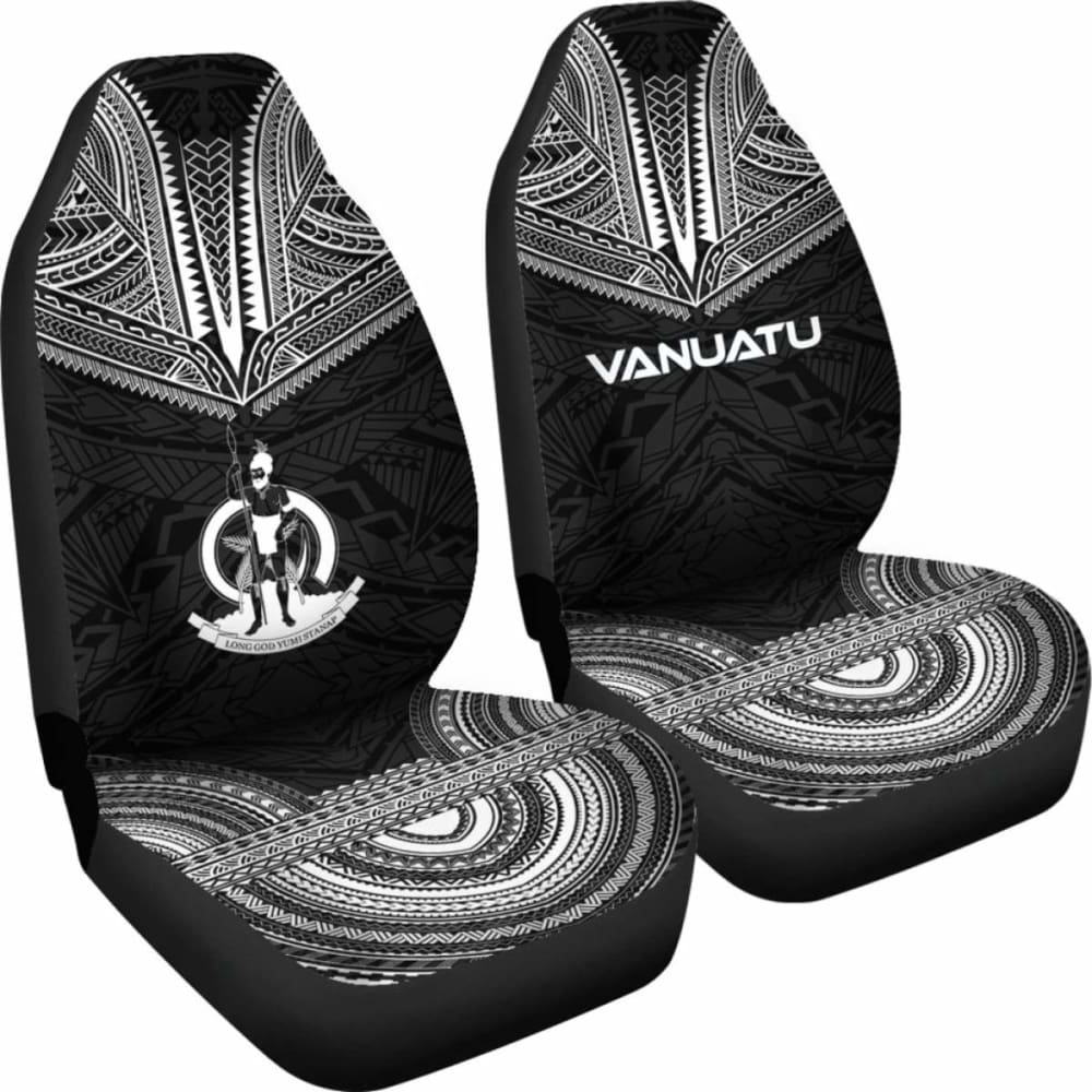nuatu Car Seat Cover - nuatu Coat Of Arms Polynesian Chief Tattoo Black Version -