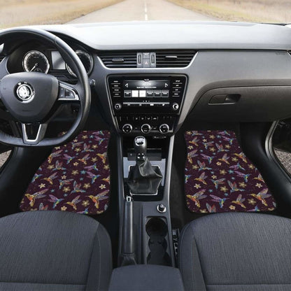 Hummingbird Pattern Print Design  Front And Back Car Mats
