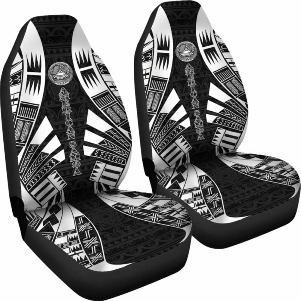 American Samoa Car Seat Covers - Polynesian Tattoo Black -