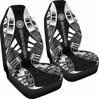 American Samoa Car Seat Covers - Polynesian Tattoo Black -