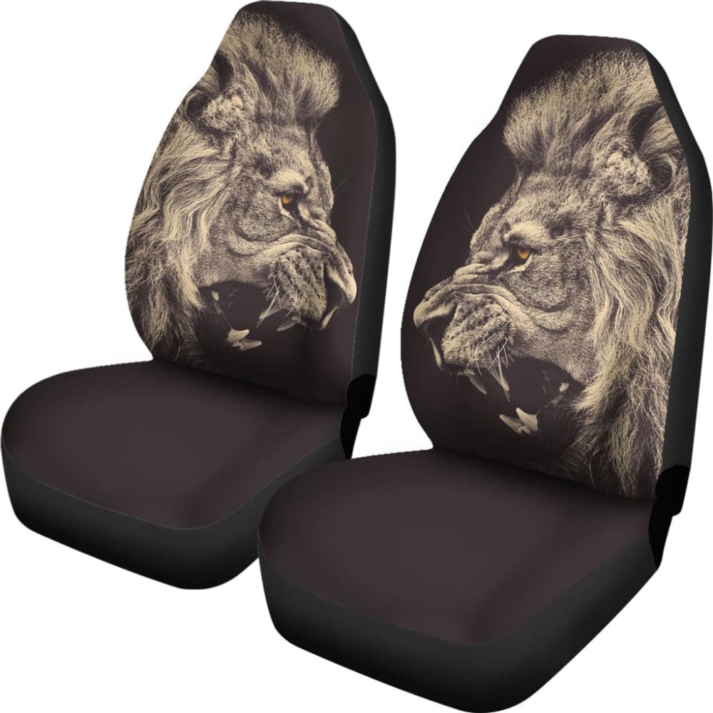 Powerful Angry White Lion Car Seat Covers Gift Ideas