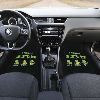 Cute Green T-Rex Dinosaur Carfloor Mats
