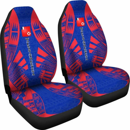 Wallis And Futuna Car Seat Covers - Wallis And Futuna Coat Of Arms Polynesian Tattoo Flag -