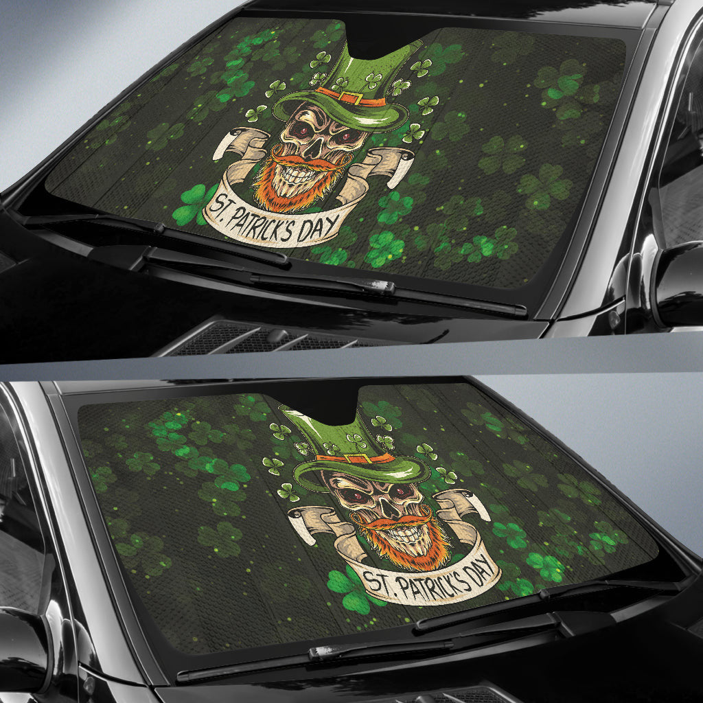 Leprechaun Skull Patrick's Day Car Auto Sun Shades